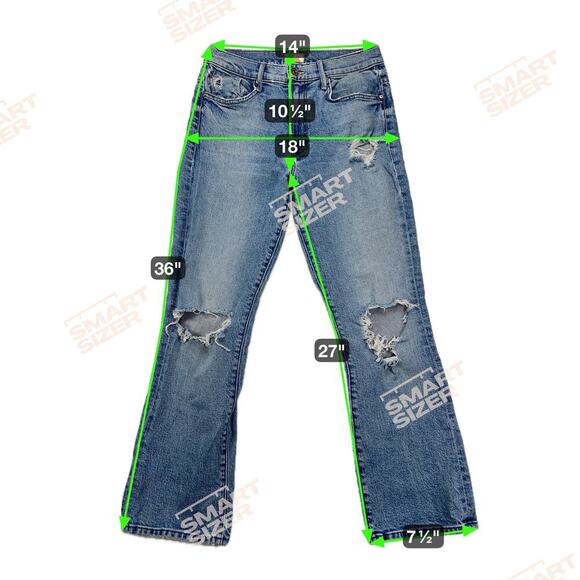MOTHER the Insider Ankle distressed Jeans Bloom and Doom Wash Mid Rise Size 28 - Picture 5 of 16